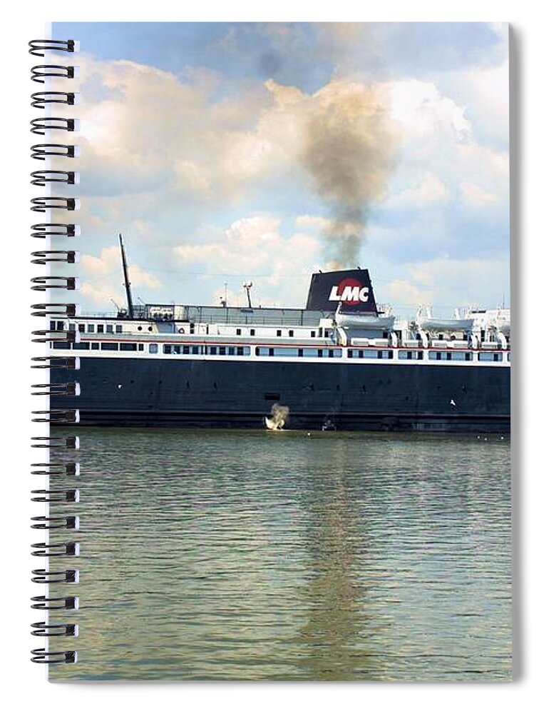 Badger Spiral Notebook featuring the photograph SS Badger by Bill Richards