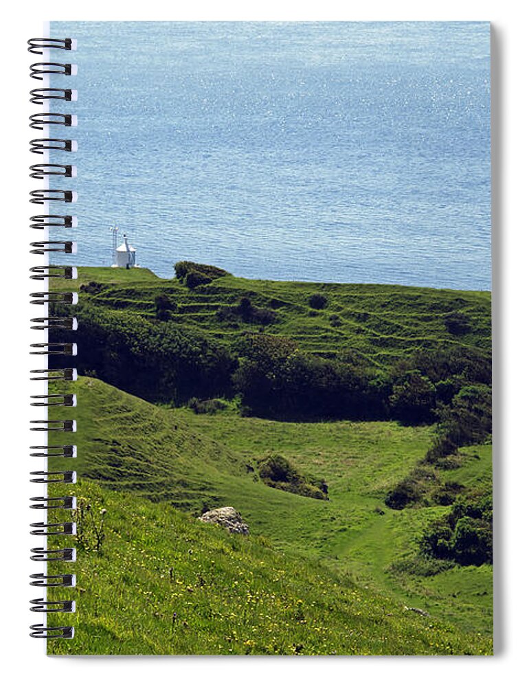 Britain Spiral Notebook featuring the photograph St Catherine's Point from Gore Cliff by Rod Johnson