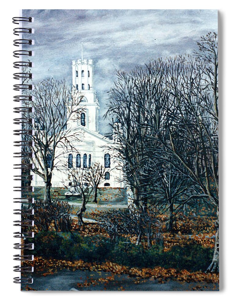 St George In The East Spiral Notebook featuring the painting St George in The East Wapping London by Mackenzie Moulton