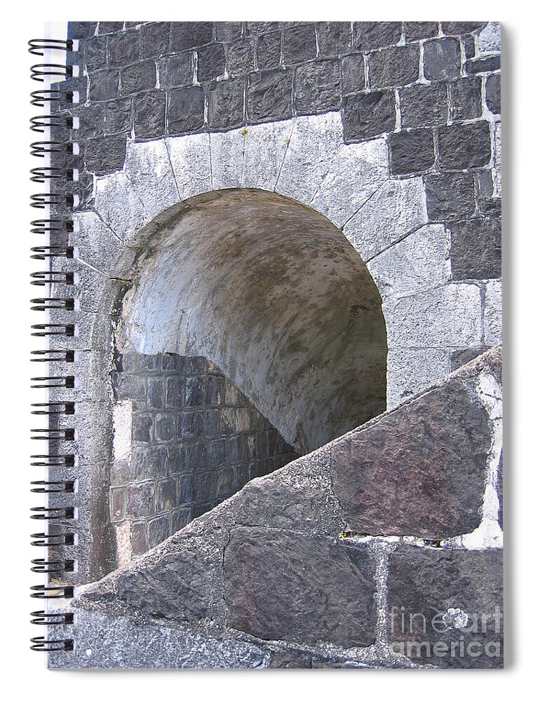 Staircase Spiral Notebook featuring the photograph St. Kitts - Brimstone Hill Fortress by HEVi FineArt