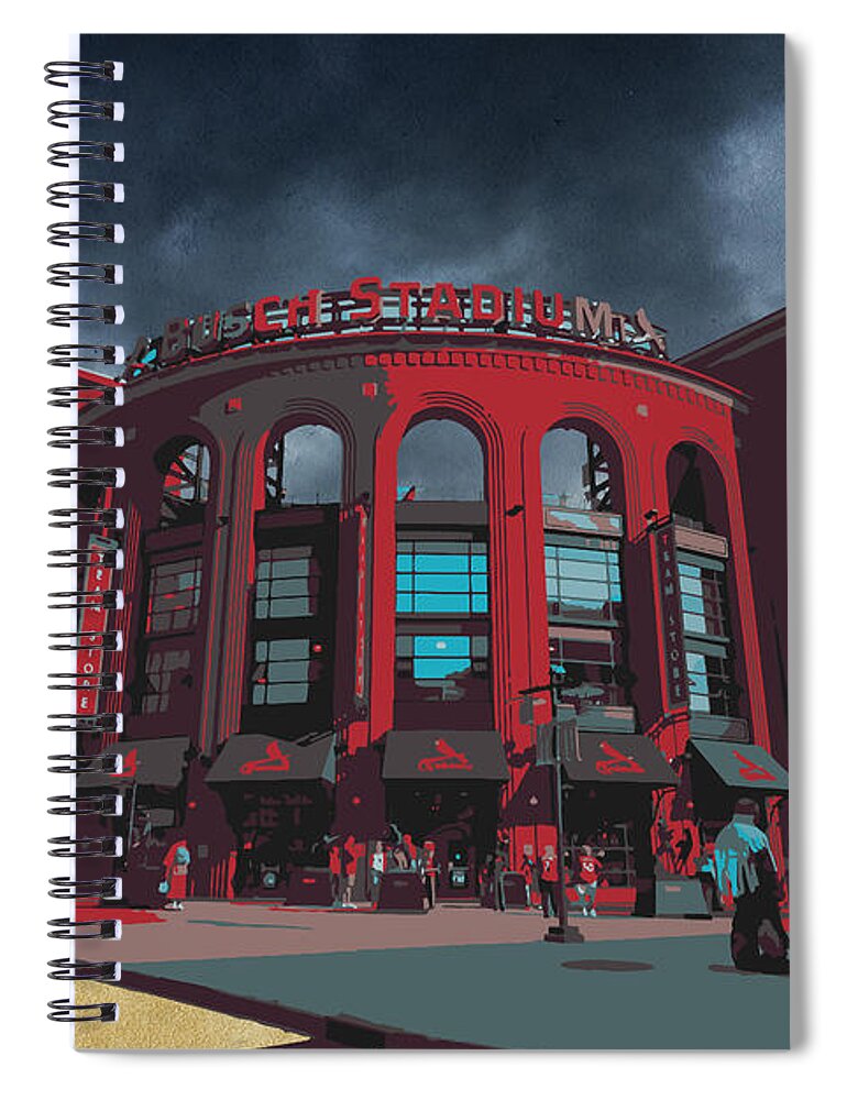 St. Louis Spiral Notebook featuring the photograph St. Louis Busch Stadium Cardinals 9162 Art by David Haskett II