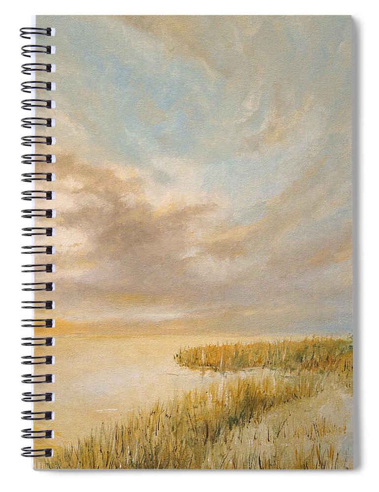 Seascape Spiral Notebook featuring the painting St Marks Lighthouse by Alan Lakin