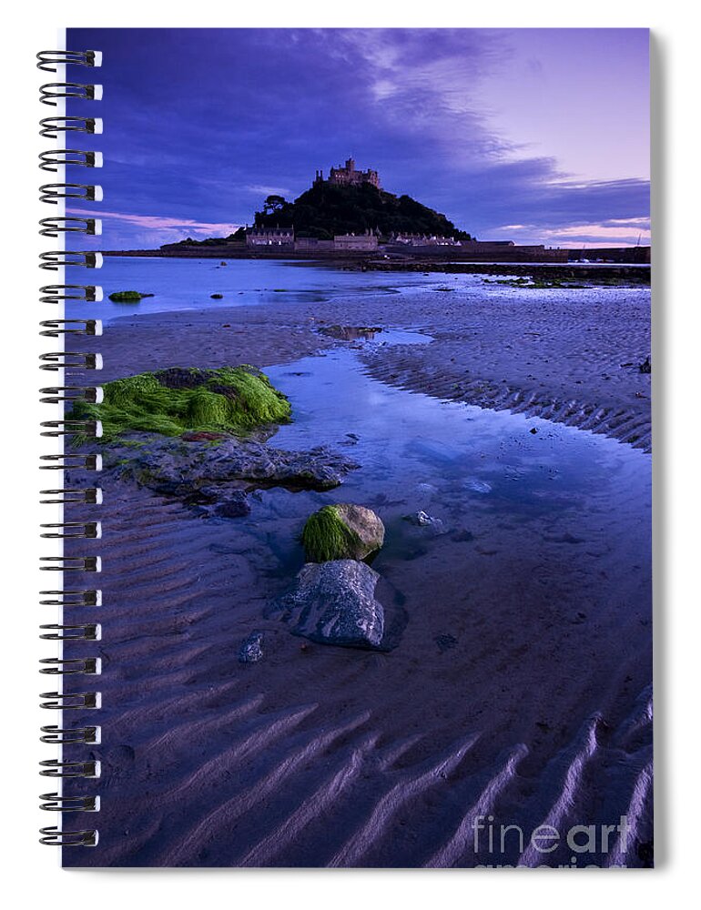 Seascape Spiral Notebook featuring the photograph St Michael's Mount by David Lichtneker