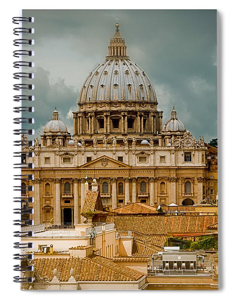 Basilica Spiral Notebook featuring the photograph St. Peters Basilica by Will Wagner