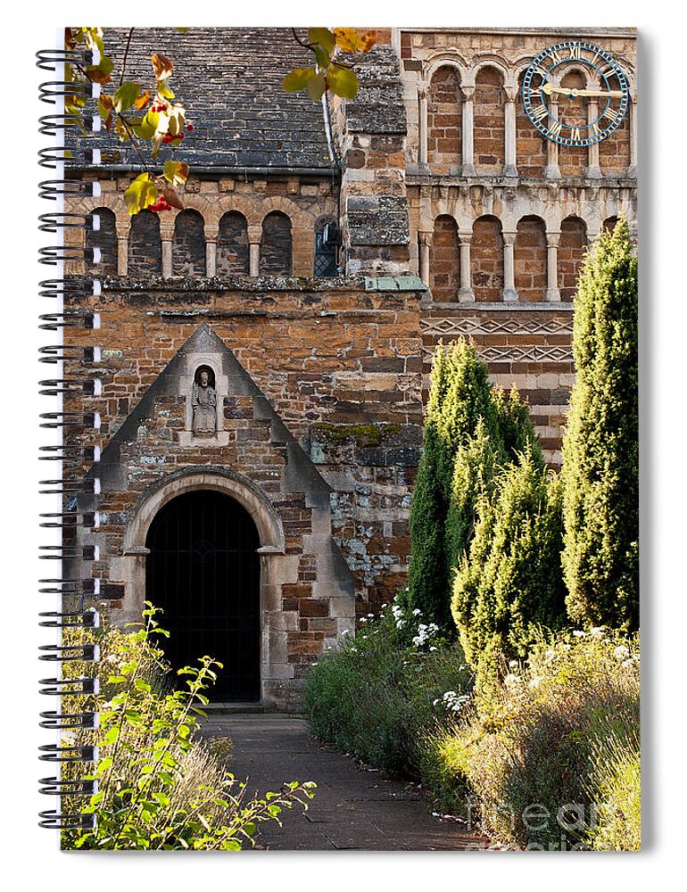 Old Spiral Notebook featuring the photograph St Peter's Church Entry 01 by Rick Piper Photography