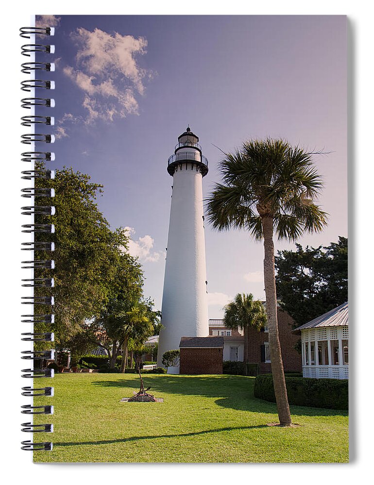 Lighthouse Spiral Notebook featuring the photograph St. Simons Island Lighthouse by Kim Hojnacki