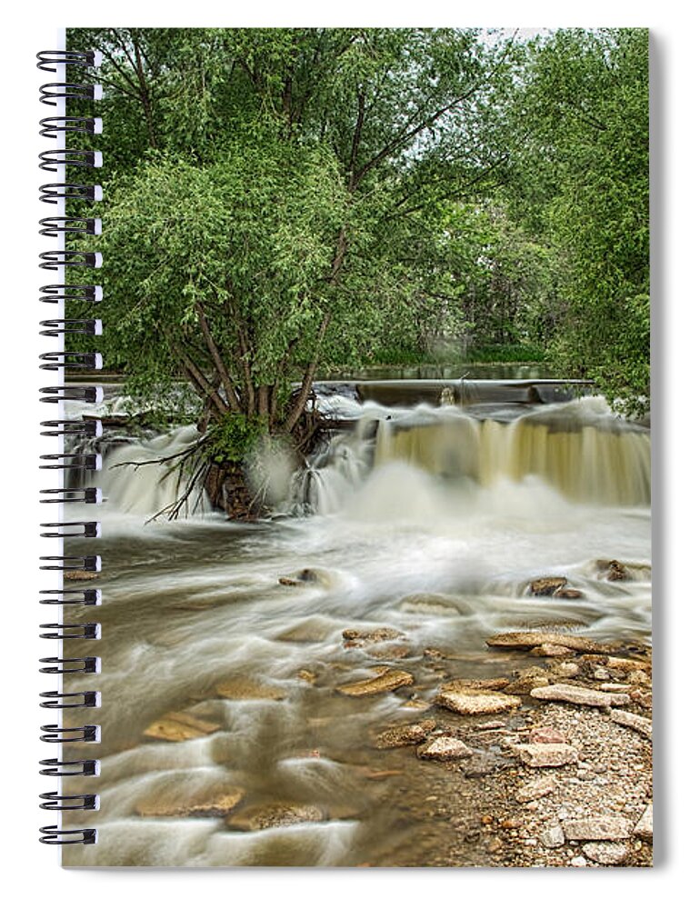 Waterfall Spiral Notebook featuring the photograph St Vrain Waterfall by James BO Insogna