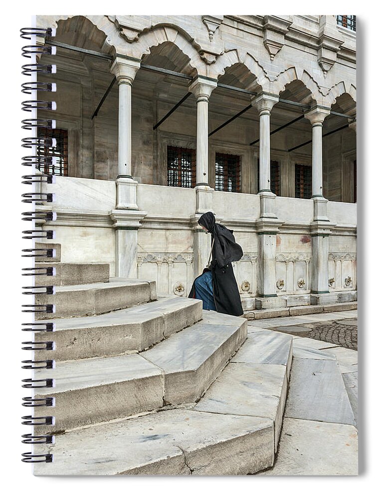Arch Spiral Notebook featuring the photograph Stairs Of The Nuruosmaniye Mosque by Salvator Barki