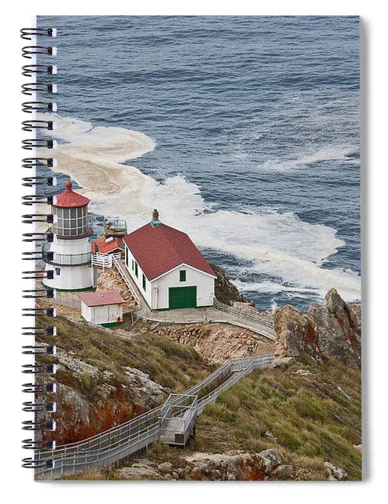 Architecture Spiral Notebook featuring the photograph Stairway Leading to Point Reyes Lighthouse by Jeff Goulden