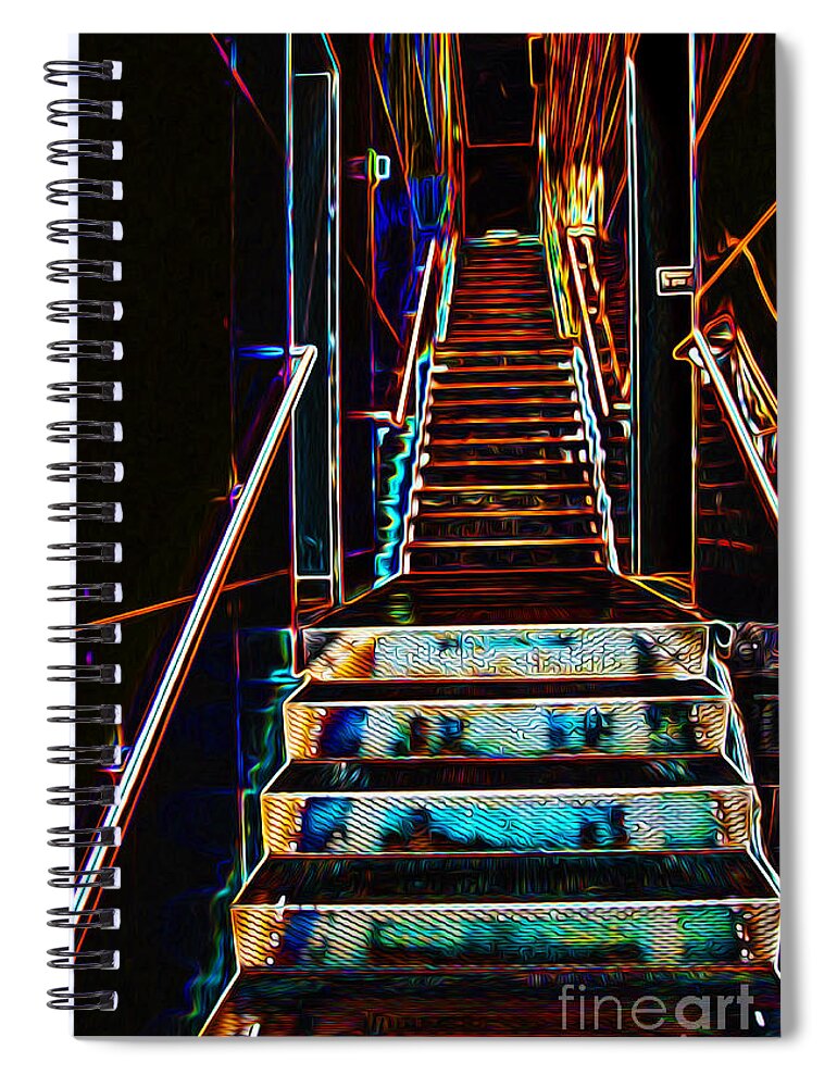 Glow Spiral Notebook featuring the photograph Stairway to Heaven by Phil Cardamone