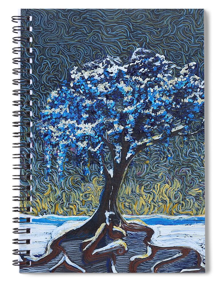 Van Gogh Spiral Notebook featuring the painting Standing Alone In The Snow by Stefan Duncan