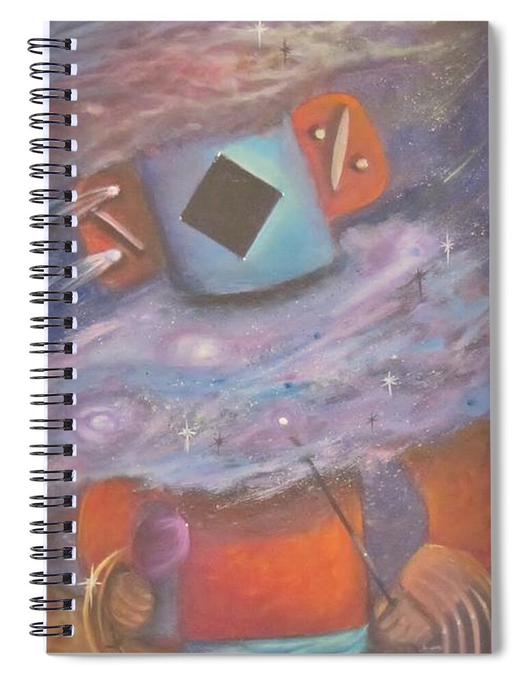 Kachina Spiral Notebook featuring the painting Star Kachina by Sherry Strong