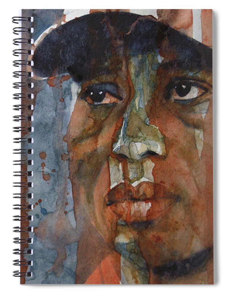 Tiger Woods Spiral Notebook featuring the painting Star n Stripes by Paul Lovering