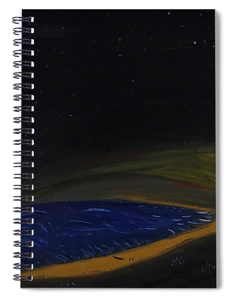 Nature Spiral Notebook featuring the painting Stardust by Robert Nickologianis