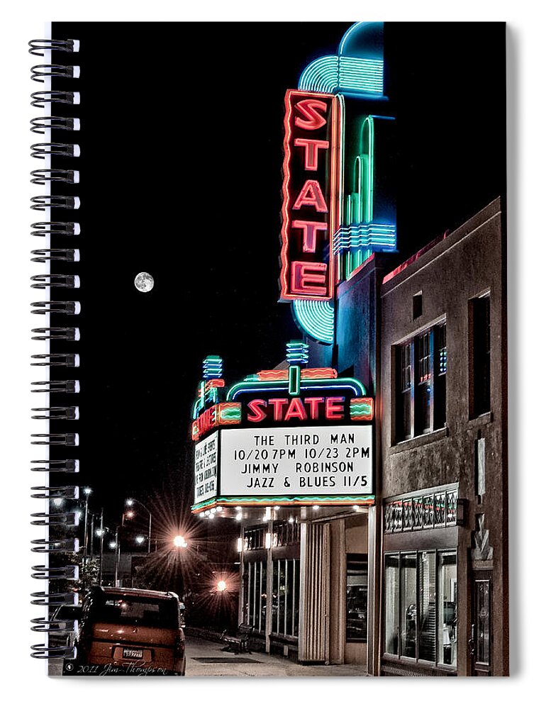 Hdr Spiral Notebook featuring the photograph State Theater by Jim Thompson