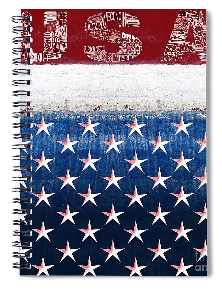 Usa Spiral Notebook featuring the digital art States Stars And Stripes 2 by Wendy Wilton