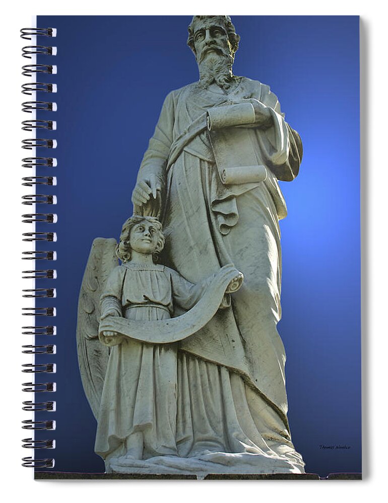 Statue Spiral Notebook featuring the sculpture Statue 05 by Thomas Woolworth