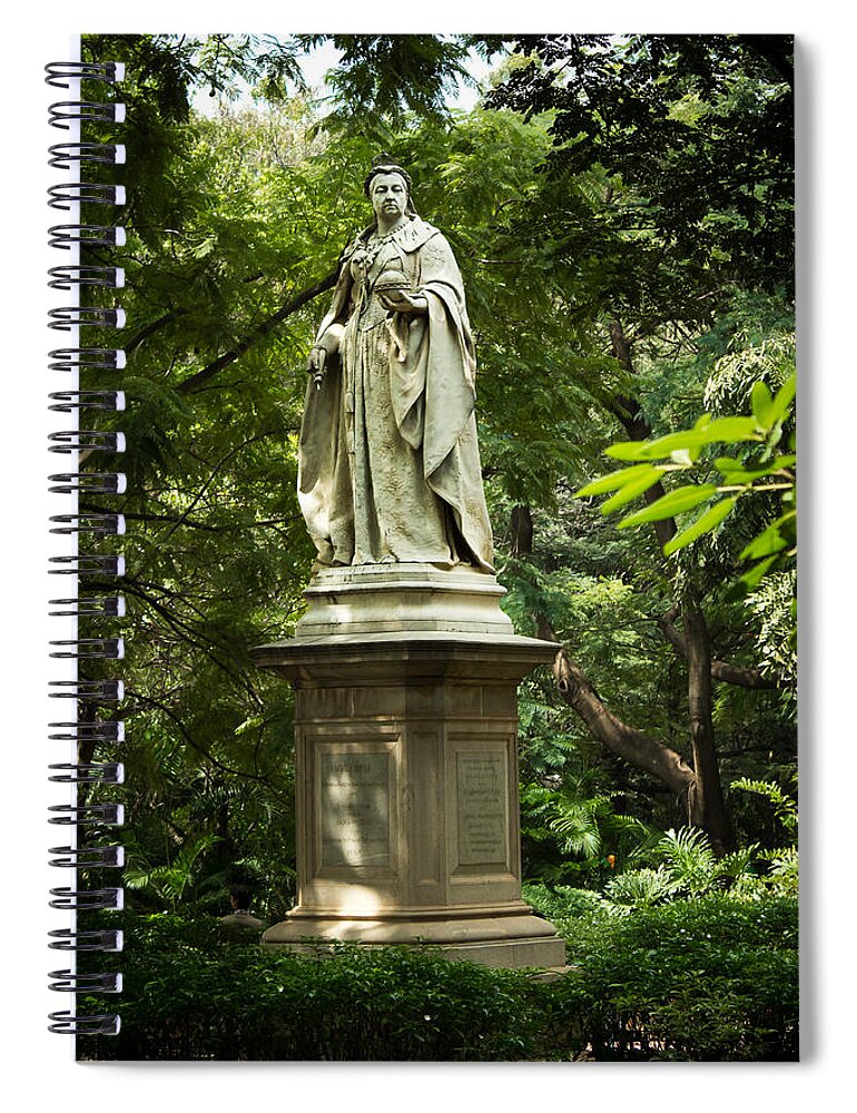 Statue Spiral Notebook featuring the photograph Statue of Queen Victoria at Cubbon Park Bangalore by SAURAVphoto Online Store
