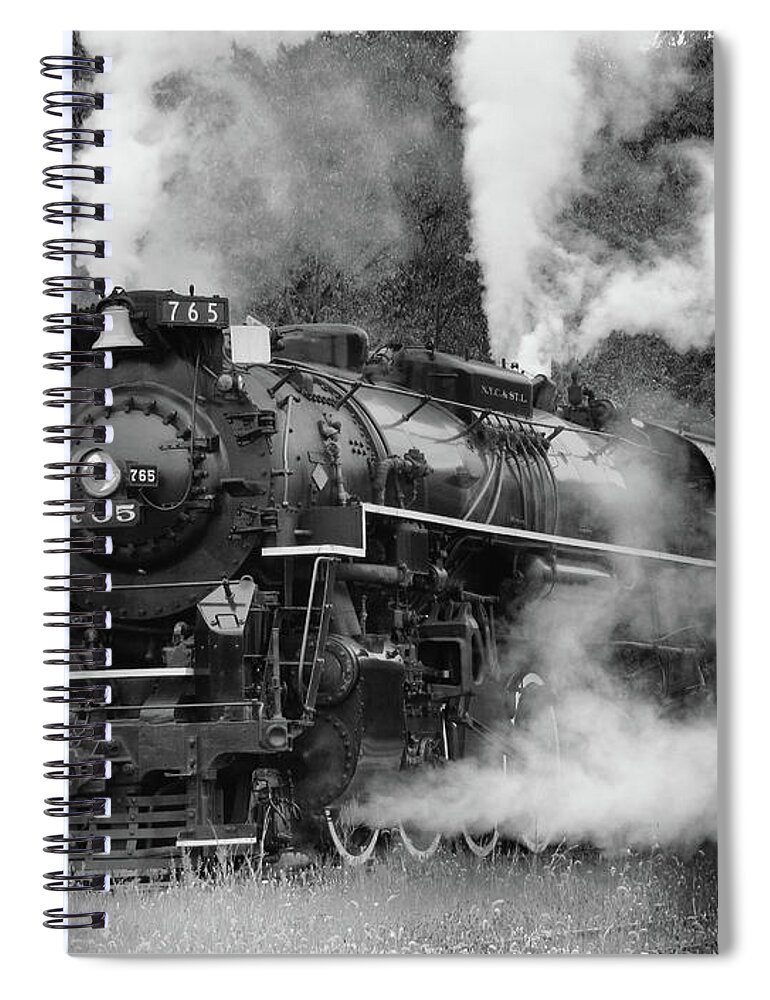  Railroad Spiral Notebook featuring the photograph Steam Engine by Ann Bridges