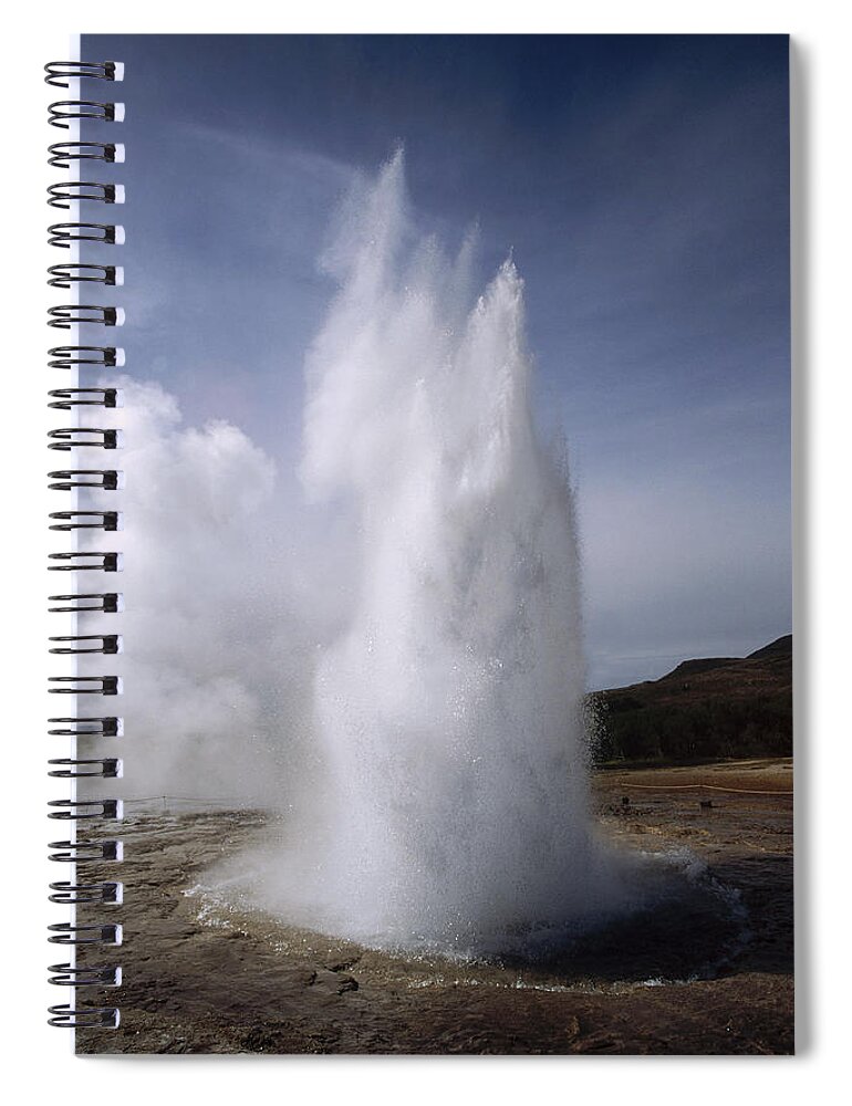 Feb0514 Spiral Notebook featuring the photograph Steam Spews From Erupting Geysers by Tui De Roy