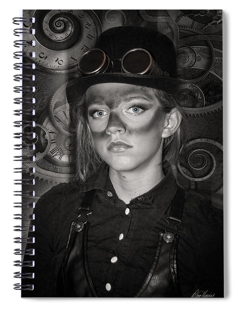 Girl Spiral Notebook featuring the photograph Steampunk Princess by Diana Haronis