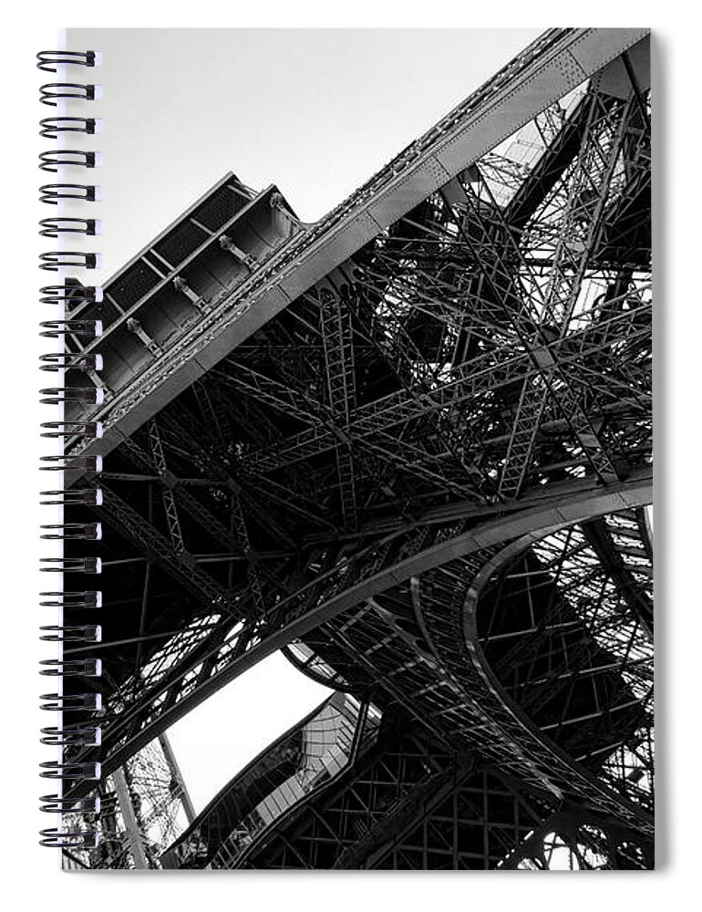 Eiffel Spiral Notebook featuring the photograph Steel by Olivier Le Queinec