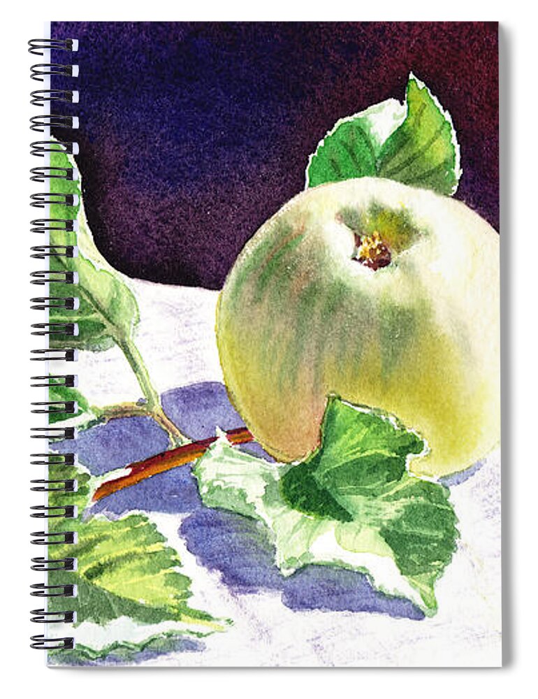 Apple Spiral Notebook featuring the painting Still Life With Apple by Irina Sztukowski