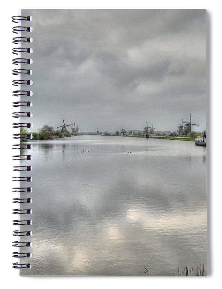 Kinderdijk Spiral Notebook featuring the photograph Still Waters by Richard Gehlbach