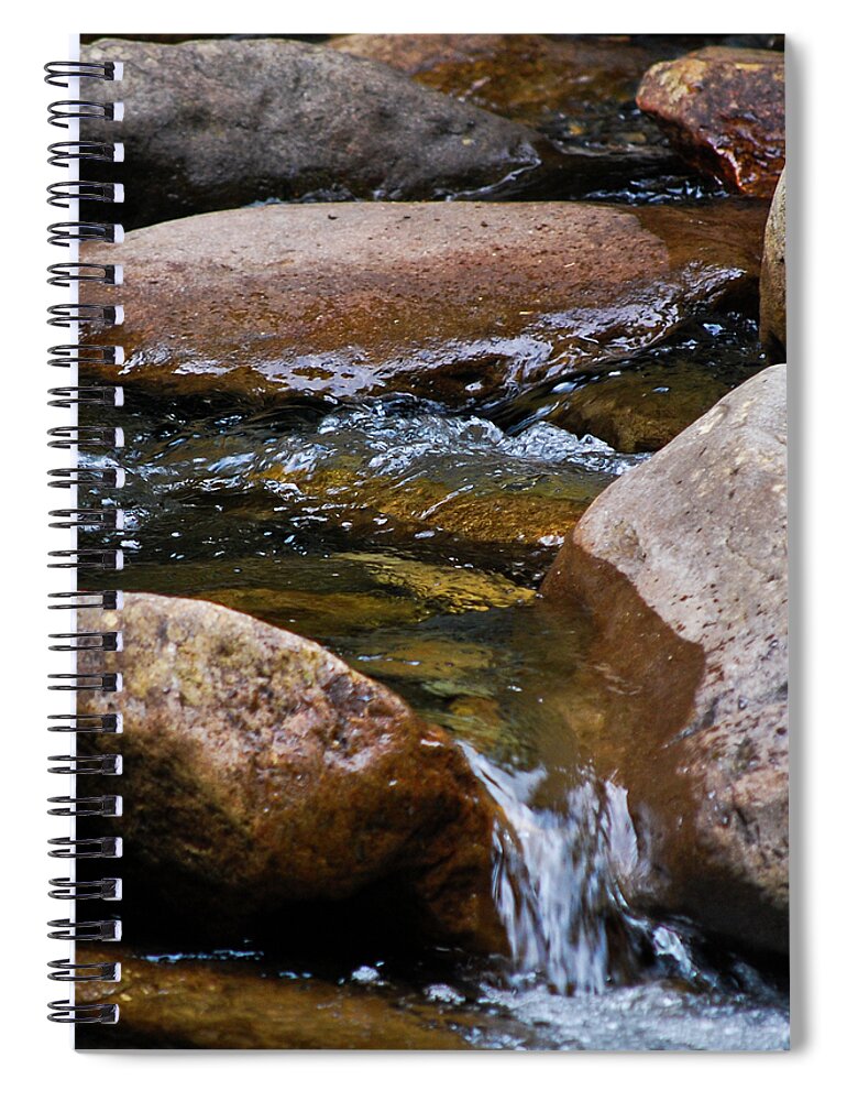 Creek Spiral Notebook featuring the photograph Stones Flow by Christi Kraft