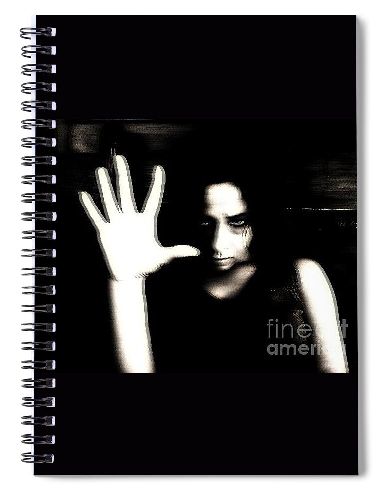 Black Spiral Notebook featuring the photograph Stop by Jessica S