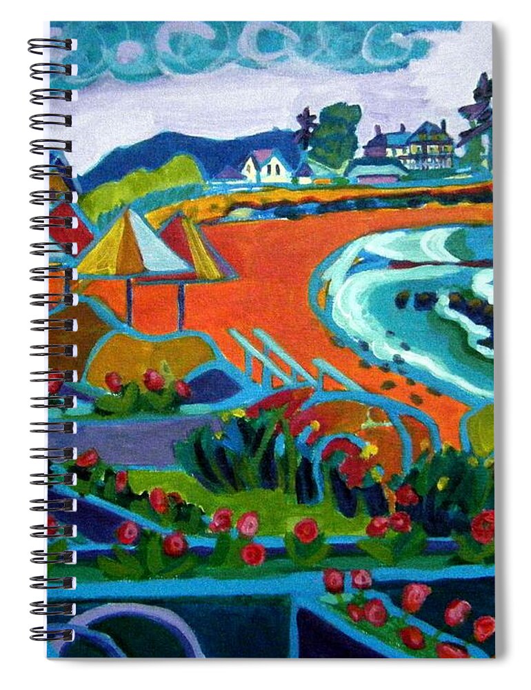 Landscape Spiral Notebook featuring the painting Storm Brewing Hampton NH by Debra Bretton Robinson