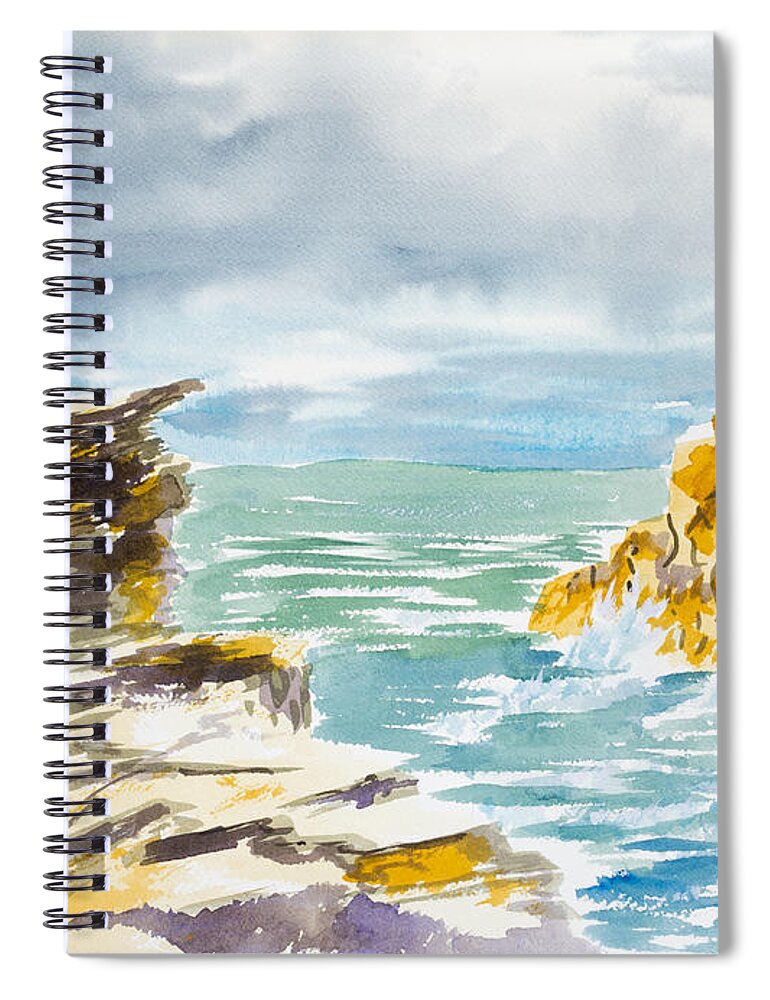 Nature Spiral Notebook featuring the painting Storm Coming by Walt Brodis