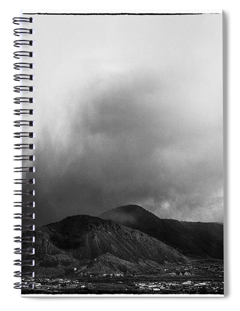 Film Noir Spiral Notebook featuring the photograph Storm Over Mt Paul by Theresa Tahara