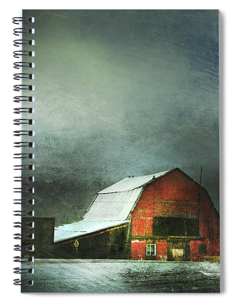 Red Barn Spiral Notebook featuring the photograph Storm by Theresa Tahara