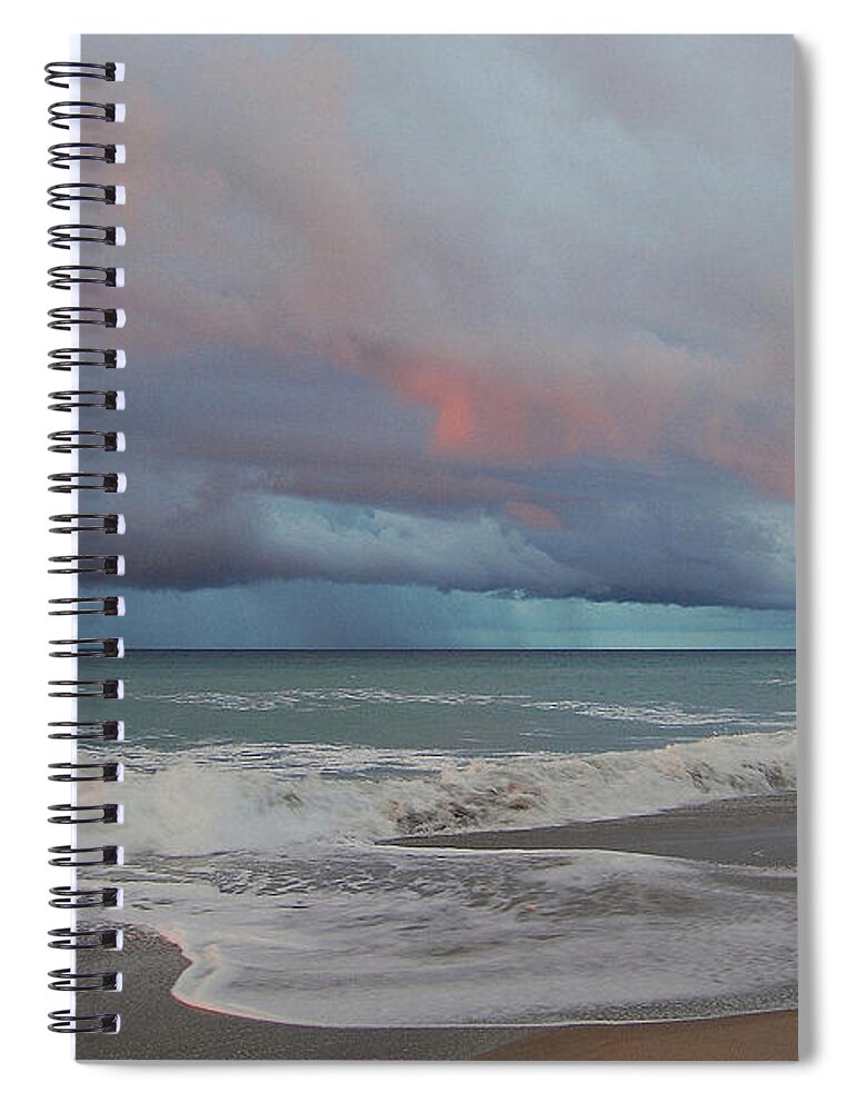 Beach Spiral Notebook featuring the painting Storms Comin' by Mim White