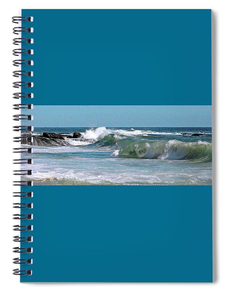 Seascape Spiral Notebook featuring the photograph Stormy Lagune - Blue Seascape by Ben and Raisa Gertsberg