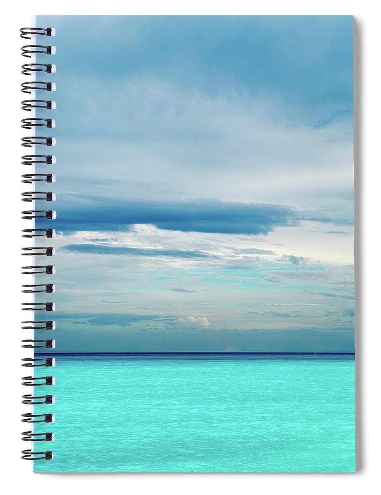 Tranquility Spiral Notebook featuring the photograph Stormy Sky Over The Turquoise Caribbean by Dallas Stribley