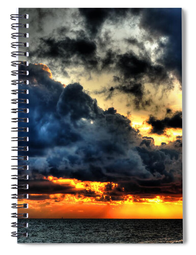 Top Artist Spiral Notebook featuring the photograph Stormy Sunset over the Adriatic by Norman Gabitzsch