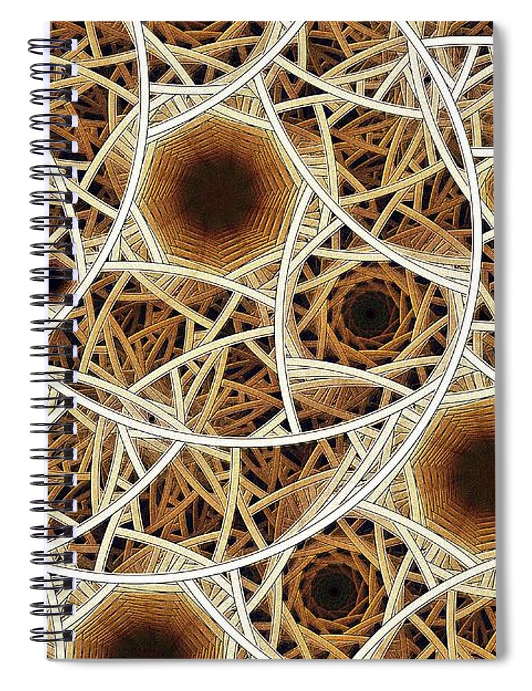 Malakhova Spiral Notebook featuring the digital art Straw Mosaic by Anastasiya Malakhova