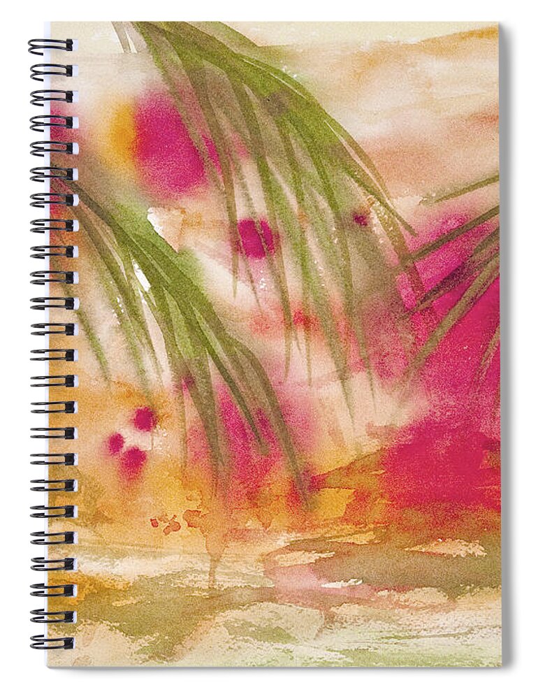 Abstract Spiral Notebook featuring the painting Strawberry Moon by Darice Machel McGuire