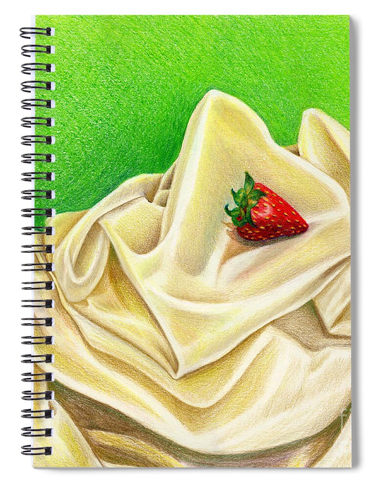 Strawberry Spiral Notebook featuring the painting Strawberry Passion by Nancy Cupp