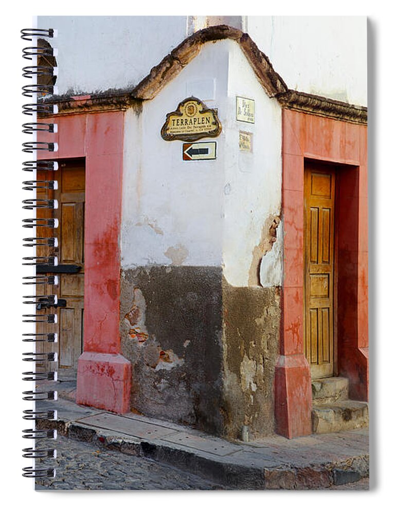 Travel Spiral Notebook featuring the photograph Street Corner, Mexico by John Shaw
