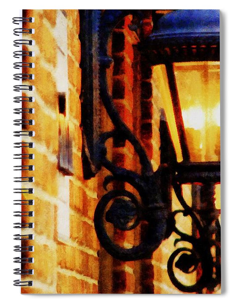 Village Spiral Notebook featuring the photograph Street Lamps in Olde Town by Michelle Calkins