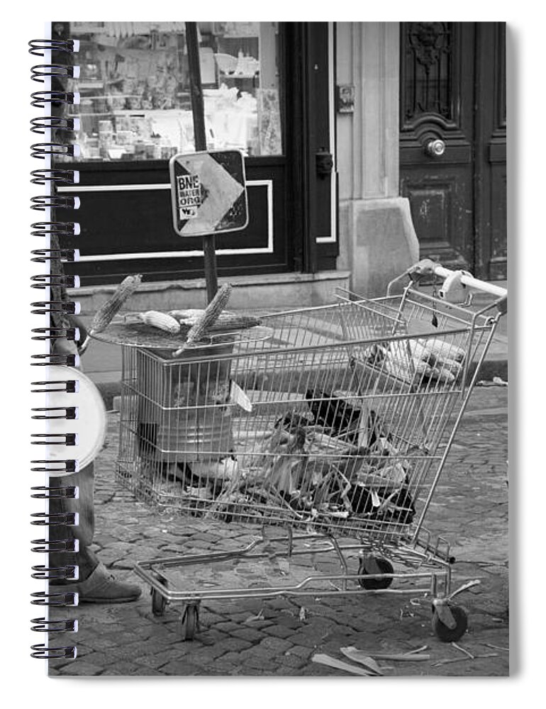 Paris Spiral Notebook featuring the photograph Street Vendor by Chevy Fleet