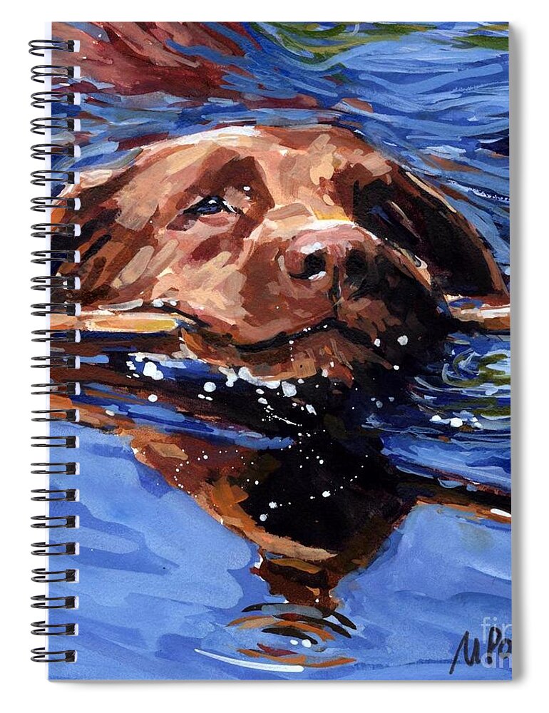 Strong Swimmer Spiral Notebook featuring the painting Strong Swimmer by Molly Poole