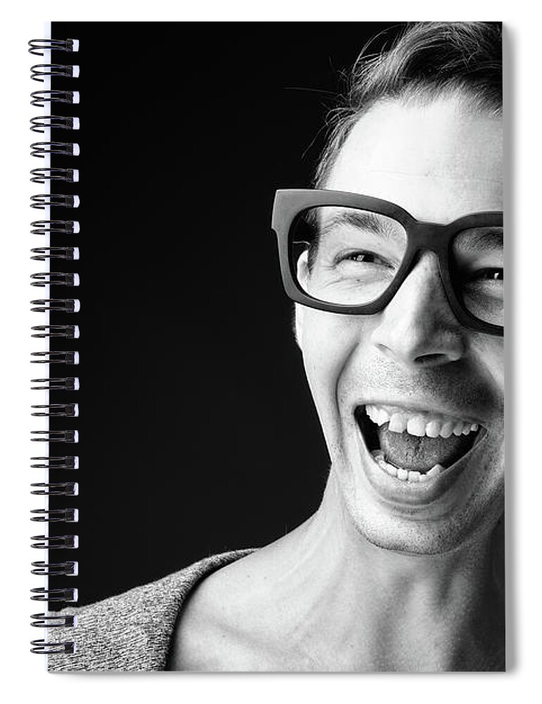 Cool Attitude Spiral Notebook featuring the photograph Studio Shot Of Rebellious Man Wearing by Ranta Images