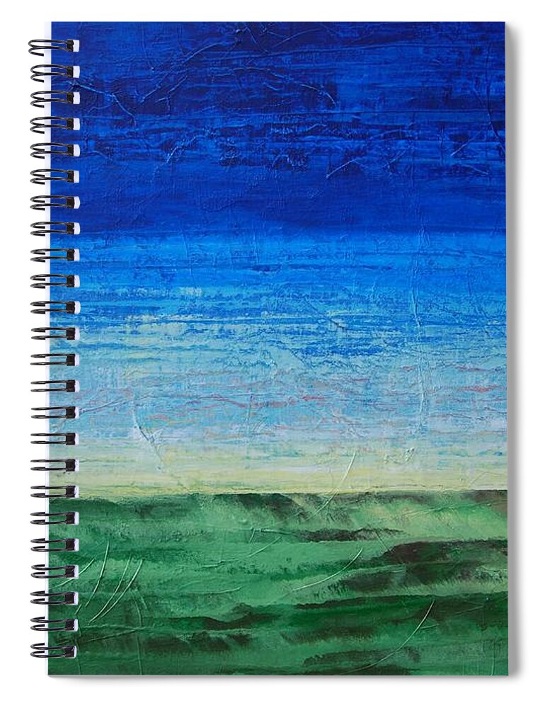 Blue Spiral Notebook featuring the painting Study of Earth and Sky by Linda Bailey