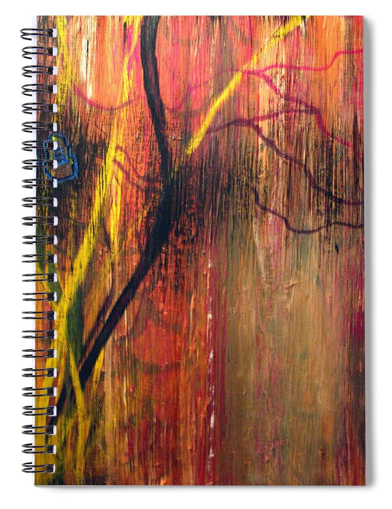 Abstract Spiral Notebook featuring the painting Subspace Mind - Shifting Planes by John Ashton Golden