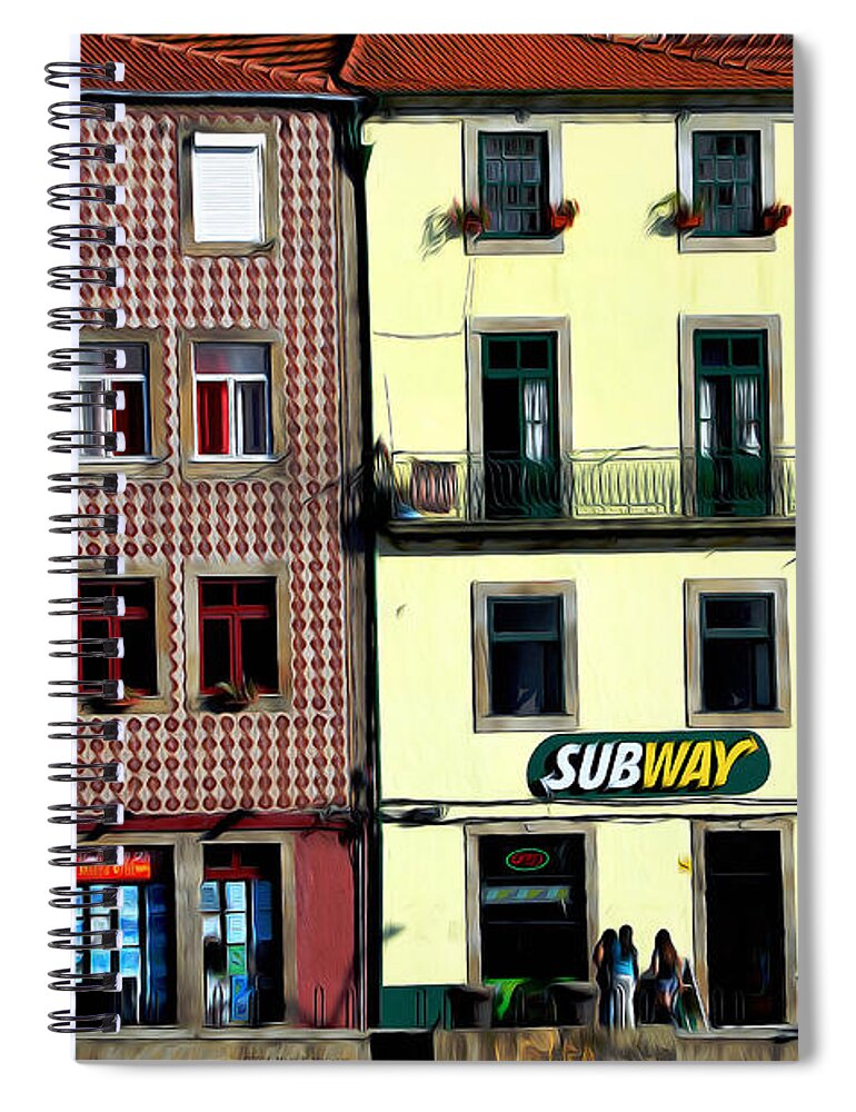 Subway - Oporto Spiral Notebook featuring the digital art Subway - Porto by Mary Machare