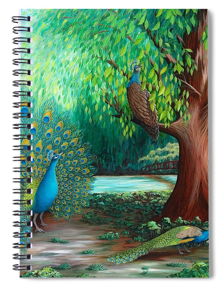 Print Spiral Notebook featuring the painting Suitors by Katherine Young-Beck